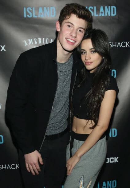 Manuel Mendes's son, Shawn Mendes, with his girlfriend, Camila Cabello.